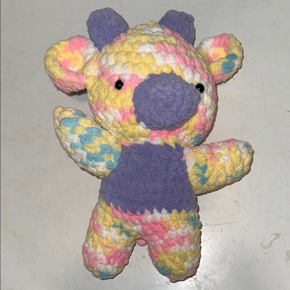 Pastel Baby Cow Crochet Plush Toy